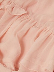 Reiss Pink Aubrey Belted Frill Dress - Image 6 of 6