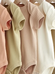 Green Plain Short Sleeve Baby Bodysuits 5 Pack - Image 3 of 6