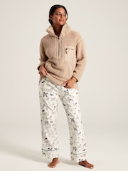 Joules Stella Cream Dog Print Cotton Pyjama Bottoms - Image 3 of 6