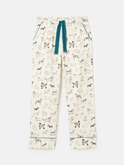 Joules Stella Cream Dog Print Cotton Pyjama Bottoms - Image 6 of 6