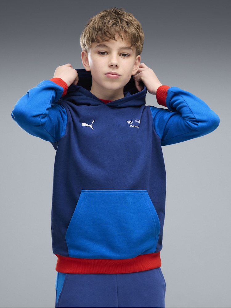 Puma Blue Bmw M Motorsport Essentials Hoodie - Image 1 of 5 Puma Blue Bmw M Motorsport Essentials Hoodie - Image 1 of 5