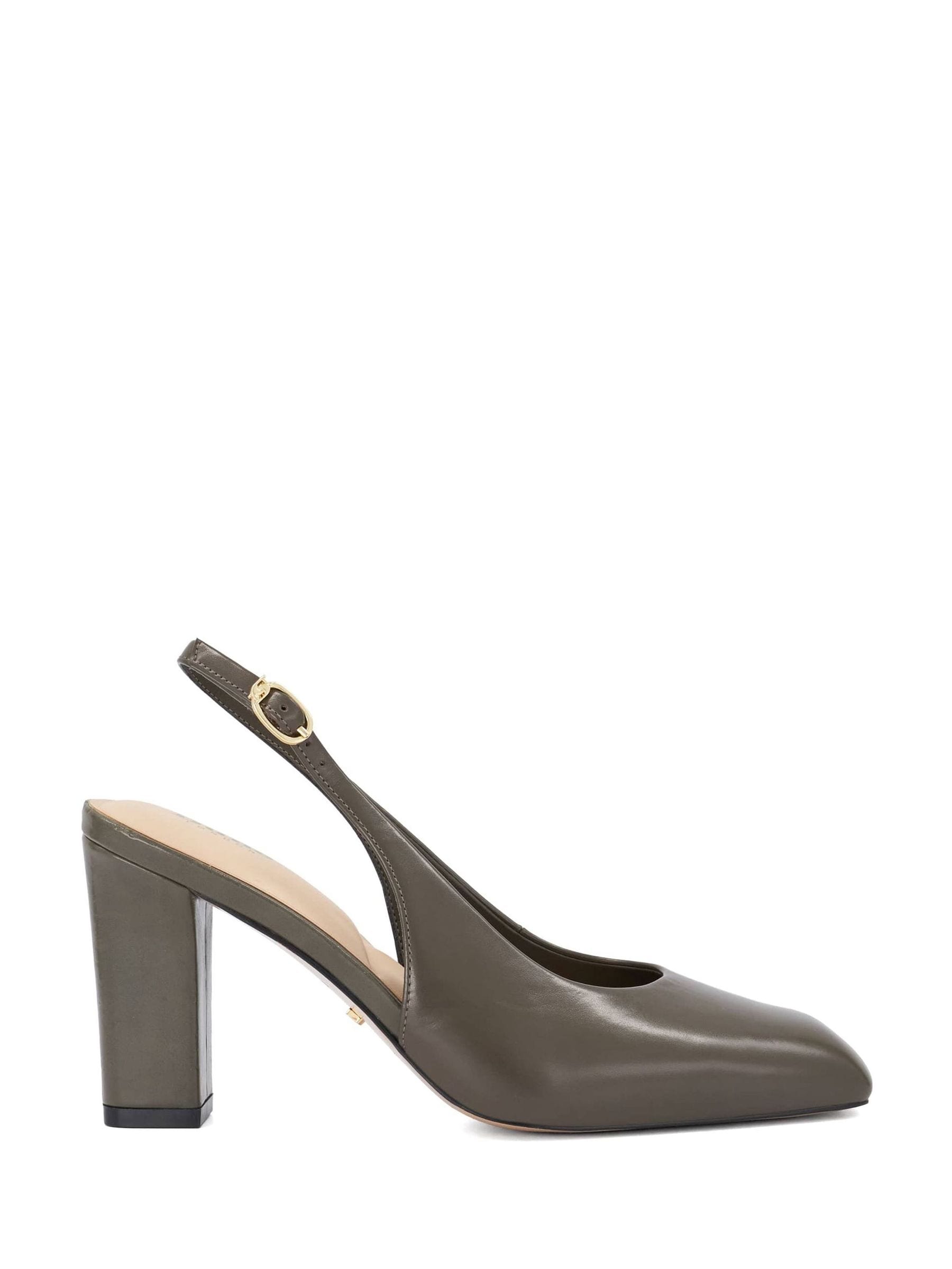 Dune London Women's Grey 'Defining' Leather Court Shoes In Size 8 - Image 1