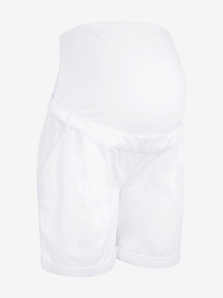 JoJo Maman Bébé White Maternity Chino Shorts - Image 1 of 1