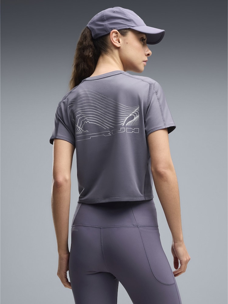 Puma Grey Brightstride Cloudspun Running T-Shirt - Image 2 of 5 Puma Grey Brightstride Cloudspun Running T-Shirt - Image 2 of 5