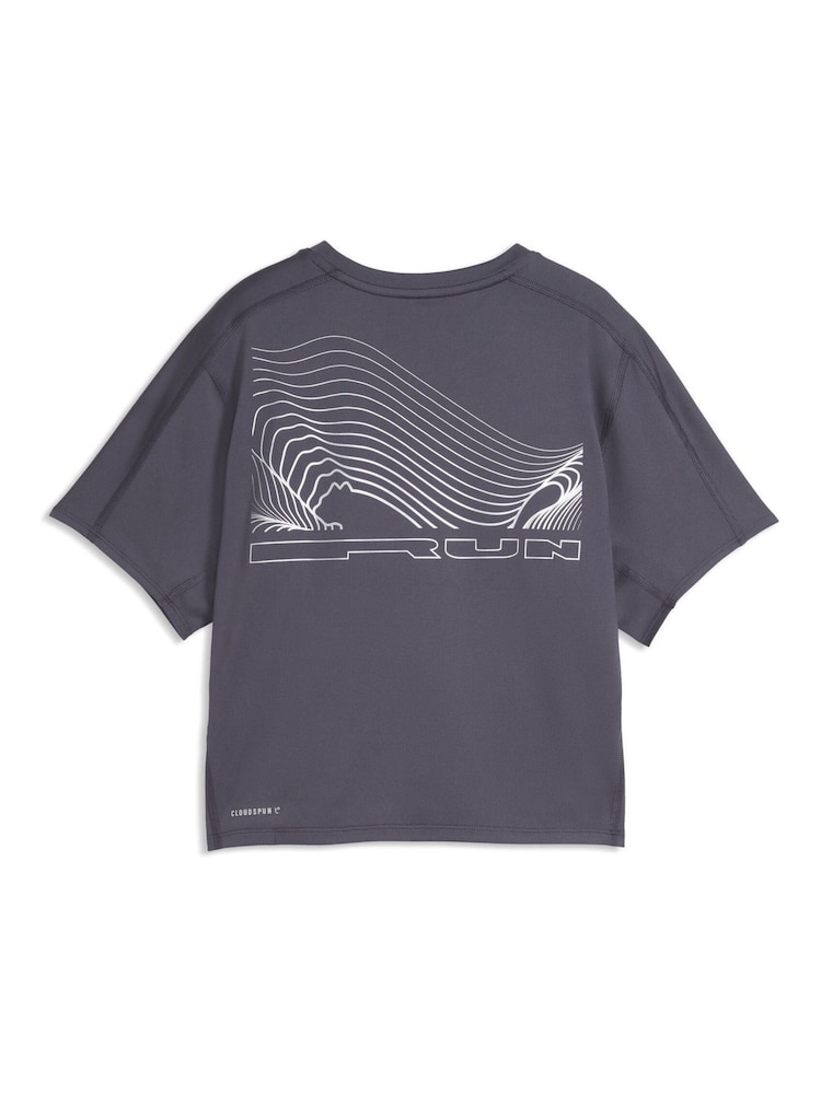 Puma Grey Brightstride Cloudspun Running T-Shirt - Image 5 of 5 Puma Grey Brightstride Cloudspun Running T-Shirt - Image 5 of 5