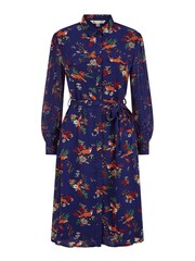 Yumi Blue Fox Print Shirt Midi Dress - Image 5 of 5