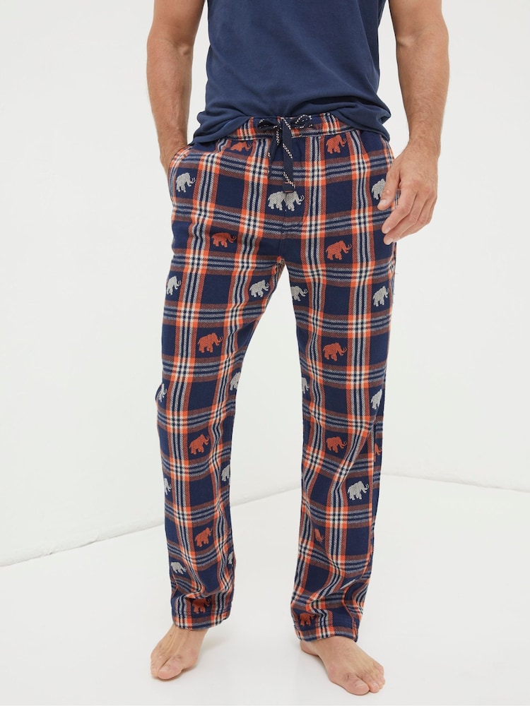 FatFace Blue Mammoth Jacquard Pyjama Trousers - Image 1 of 5