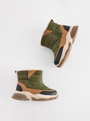 Green Quilted Snow Boots - Image 3 of 5