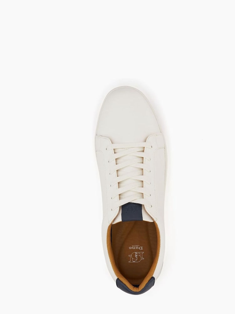 Dune London White Standard Fit Tezzy Perf Trainers - Image 4 of 5