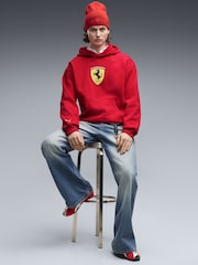 Puma Red Ferrari Coloured Shield Fleece Hoodie - Image 3 of 5