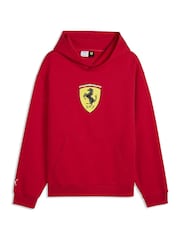Puma Red Ferrari Coloured Shield Fleece Hoodie - Image 4 of 5