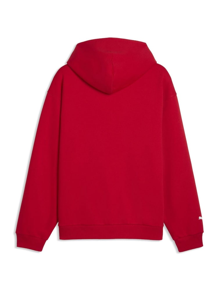 Puma Red Ferrari Coloured Shield Fleece Hoodie - Image 5 of 5 Puma Red Ferrari Coloured Shield Fleece Hoodie - Image 5 of 5