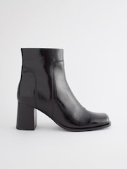 Black Forever Comfort® Square Toe Heeled Ankle Boots - Image 2 of 6