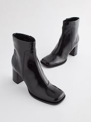 Black Forever Comfort® Square Toe Heeled Ankle Boots - Image 3 of 6