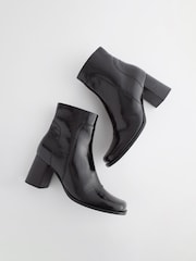 Black Forever Comfort® Square Toe Heeled Ankle Boots - Image 4 of 6