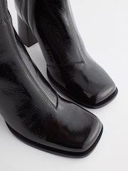 Black Forever Comfort® Square Toe Heeled Ankle Boots - Image 5 of 6