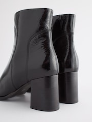 Black Forever Comfort® Square Toe Heeled Ankle Boots - Image 6 of 6