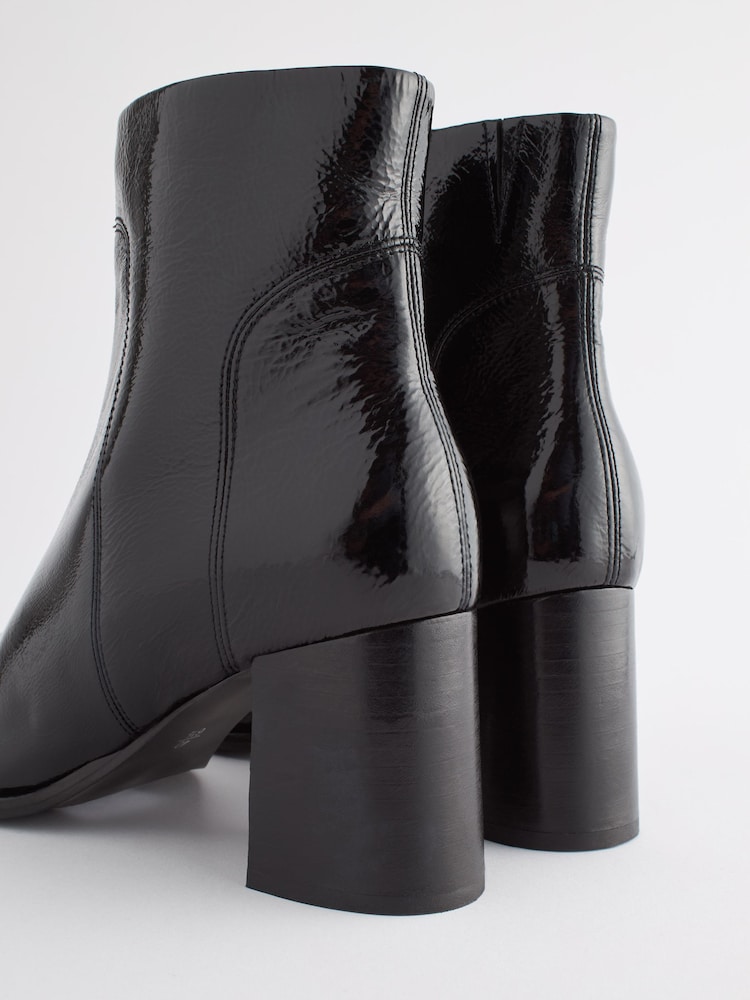 Black Forever Comfort® Square Toe Heeled Ankle Boots - Image 6 of 6
