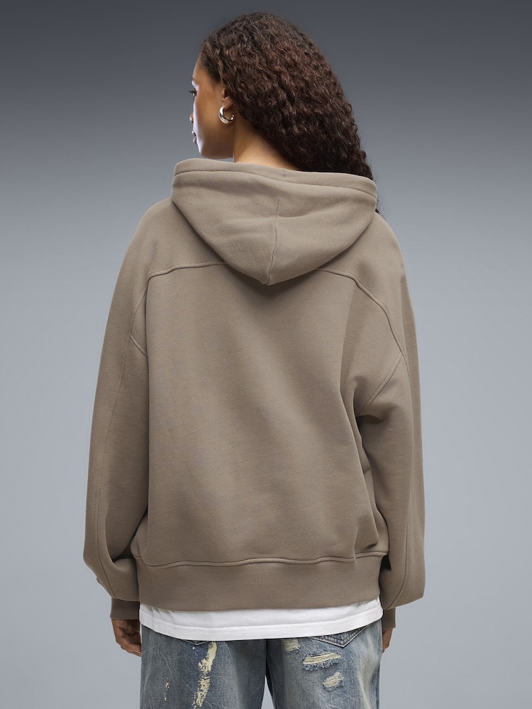 Puma Brown Essentials Oversized Hoodie - Image 2 of 5 Puma Brown Essentials Oversized Hoodie - Image 2 of 5