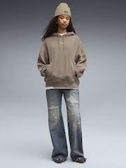 Puma Brown Essentials Oversized Hoodie - Image 3 of 5