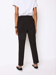 Black Tailored Elastic Back Straight Leg Trousers - Image 3 of 6
