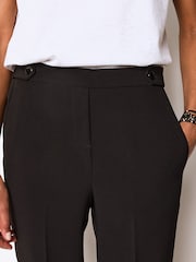 Black Tailored Elastic Back Straight Leg Trousers - Image 4 of 6