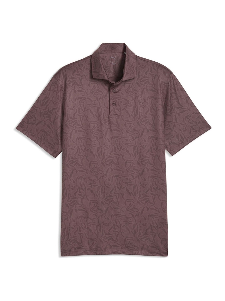 Puma Brown Cloudspun Marine Botanical Polo Shirt - Image 1 of 2 Puma Brown Cloudspun Marine Botanical Polo Shirt - Image 1 of 2