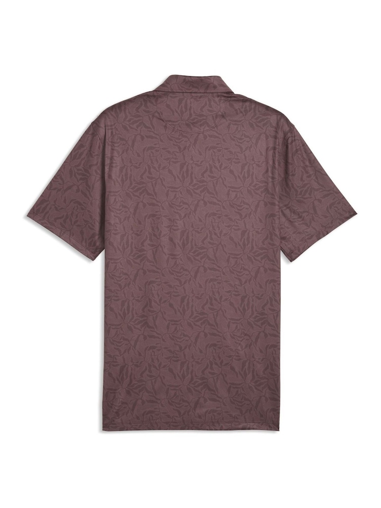 Puma Brown Cloudspun Marine Botanical Polo Shirt - Image 2 of 2 Puma Brown Cloudspun Marine Botanical Polo Shirt - Image 2 of 2