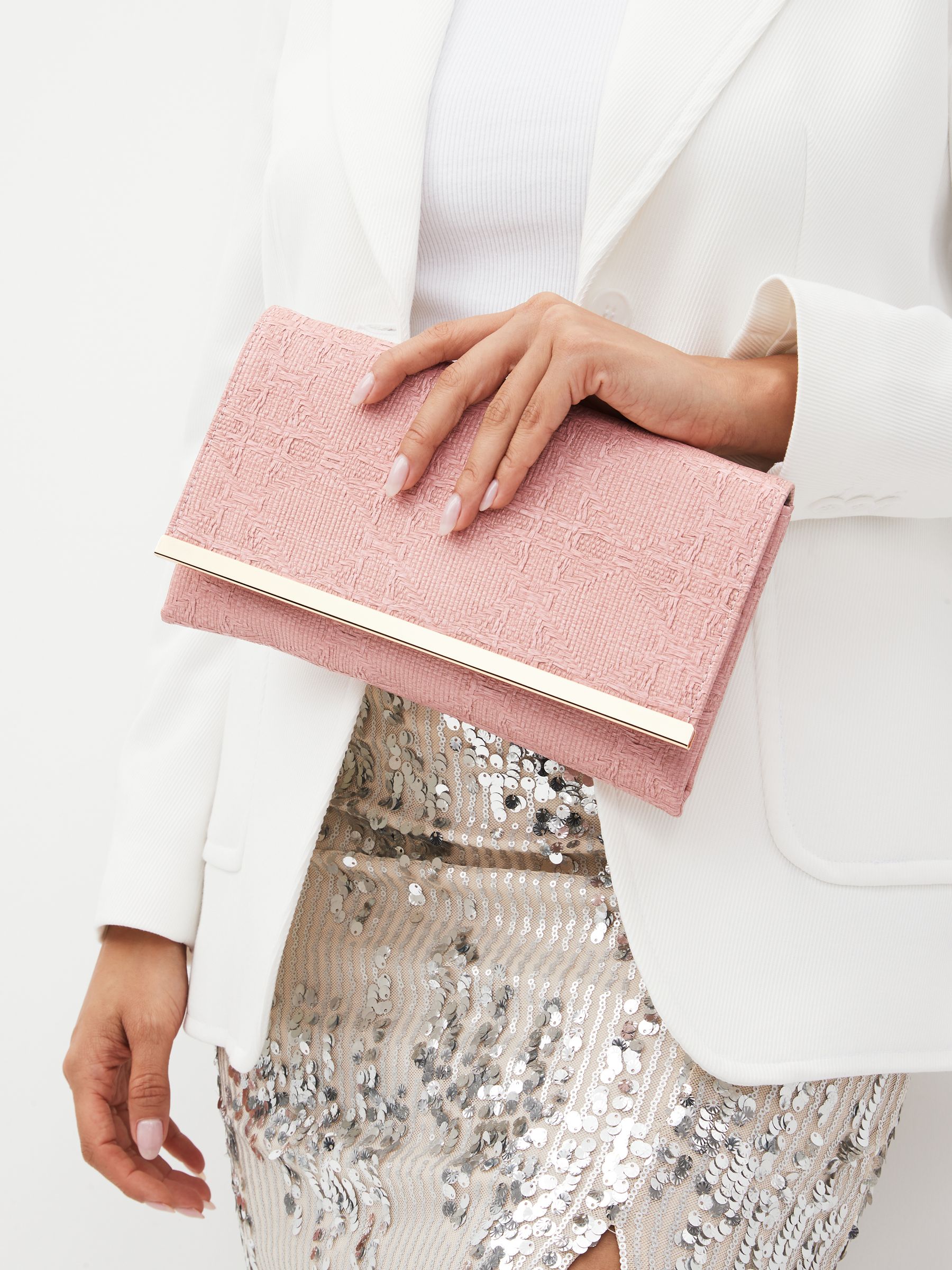 Rose pink clutch bag discount