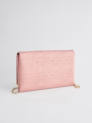Light Pink Clutch Bag With Detachable Cross-Body Chain - Image 3 of 7