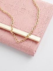 Light Pink Clutch Bag With Detachable Cross-Body Chain - Image 4 of 7