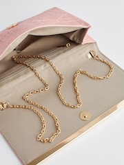 Light Pink Clutch Bag With Detachable Cross-Body Chain - Image 6 of 7