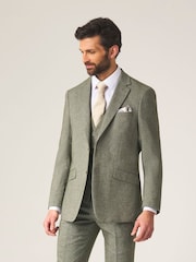 Skopes Green Jude Tweed Tailored Fit Suit Jacket - Image 3 of 5