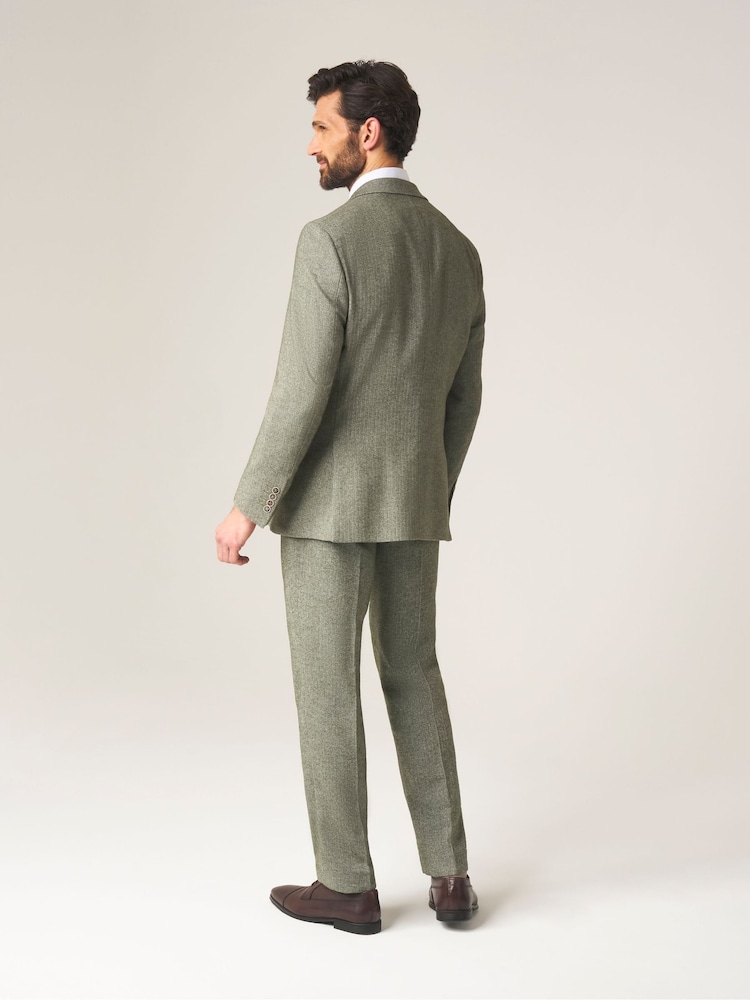 Skopes Green Jude Tweed Tailored Fit Suit Jacket - Image 5 of 5