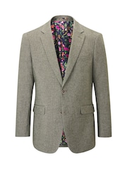 Skopes Green Jude Tweed Tailored Fit Suit Jacket - Image 6 of 6