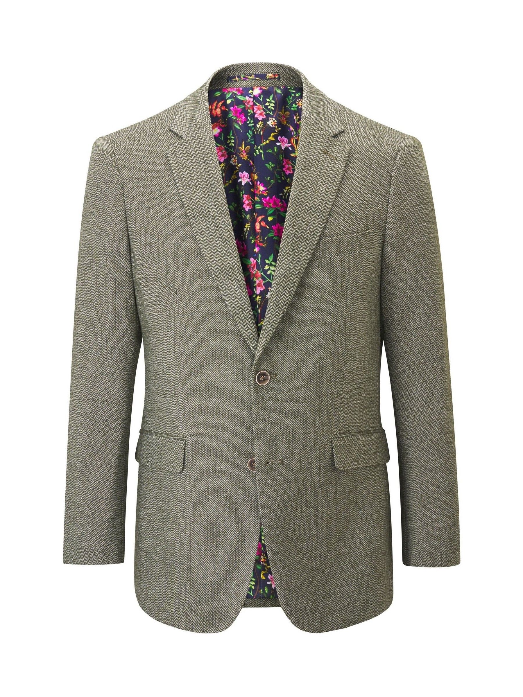 Buy Skopes Green Tailored Fit Jude Tweed Suit Jacket from Next Canada