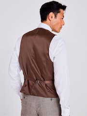 MOSS Neutral Regular Fit Performance Check Waistcoat - Image 2 of 3