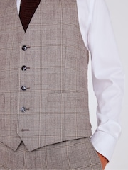 MOSS Neutral Regular Fit Performance Check Waistcoat - Image 3 of 3
