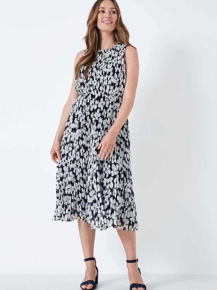 Crew Clothing Company Blue Floral Print Straight Dress - Image 1 of 4