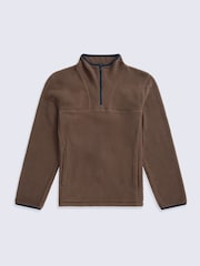 Animal Brown Alfie Borg Contrast Trim Half Zip Fleece - Image 1 of 4