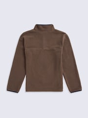 Animal Brown Alfie Borg Contrast Trim Half Zip Fleece - Image 2 of 4