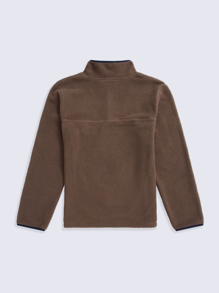 Animal Brown Alfie Borg Contrast Trim Half Zip Fleece - Image 2 of 4
