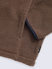 Animal Brown Alfie Borg Contrast Trim Half Zip Fleece - Image 3 of 4