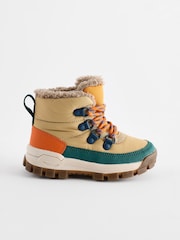 Neutral Quilted Lace-Up Hiker Boots - Image 2 of 6