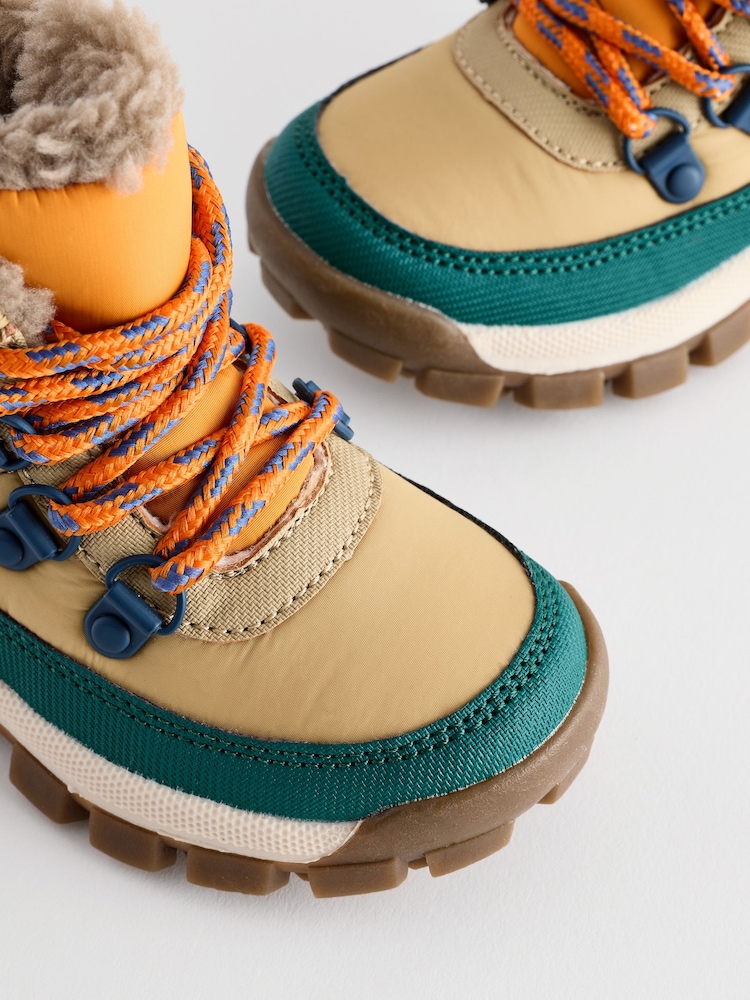 Neutral Quilted Lace-Up Hiker Boots - Image 6 of 6