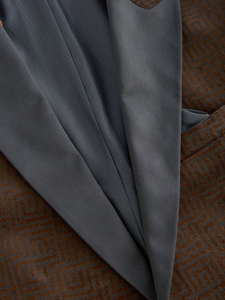 Brown Slim Printed Velvet Jacket - Image 10 of 12