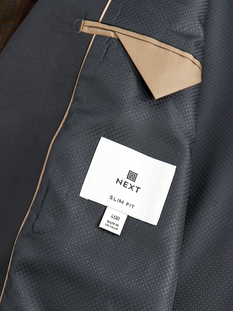 Brown Slim Printed Velvet Jacket - Image 12 of 12