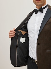 Brown Slim Printed Velvet Jacket - Image 5 of 12