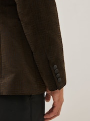 Brown Slim Printed Velvet Jacket - Image 6 of 12