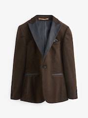 Brown Slim Printed Velvet Jacket - Image 7 of 12